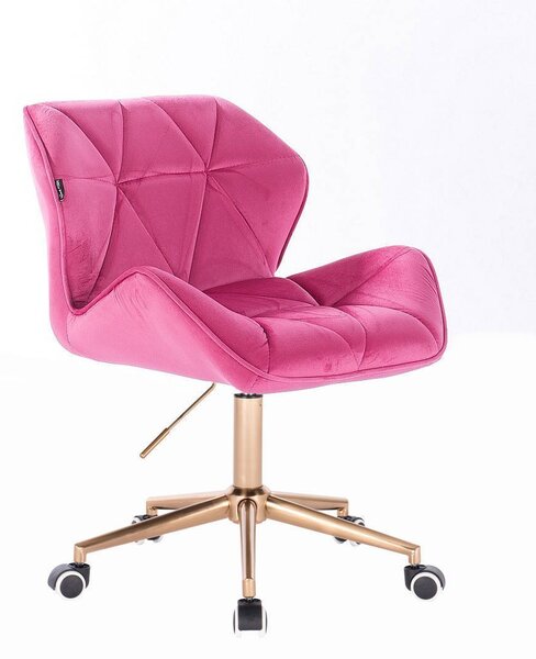 HR111K scaun Catifea Roz cu Bază Aurie