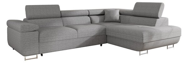 Colțar Comfivo Vinetum, Funcția de dormit, Spațiu de depozitare, 274x203x70cm, 141 kg, Picioare: Metal, Plastic