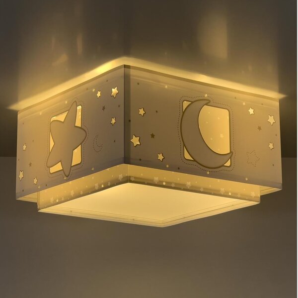 Plafonieră pentru copii MOONLIGHT 2xE27/60W/230V gri Dalber 63236E