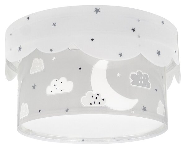 Plafonieră pentru copii MOON 2xE27/60W/230V gri Dalber 61236E