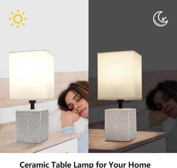 Lampă de masă 1xE14/40W/230V gri/albă Aigostar