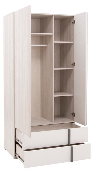 Dulap Ferlore 101Stejar deschis, Antracit, Mat alb, 20x9x5cm, Uși dulapUși dulap: Cu balamale