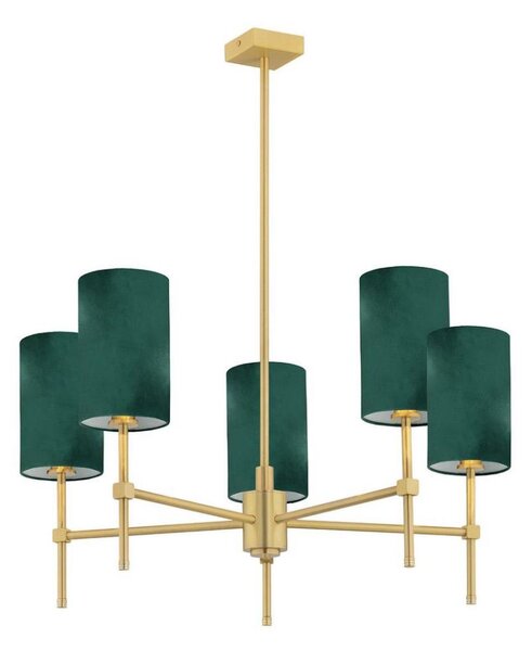 Lustră pe tijă ABRUZZO 5xE14/7W/230V alamă/verde Argon 2147