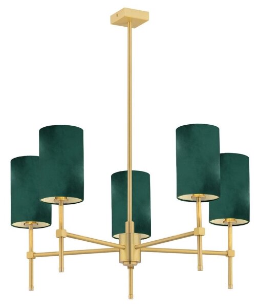 Lustră pe tijă ABRUZZO 5xE14/7W/230V alamă/verde Argon 2147