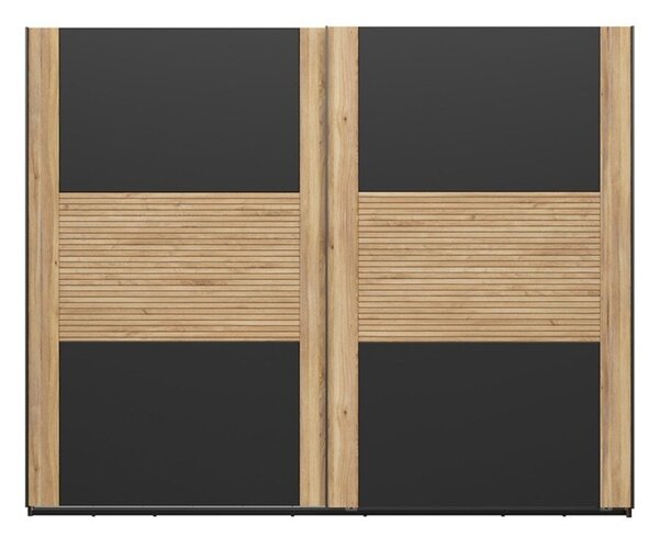 Dulap Livdela 104Stejar deschis, Negru, 22x27x6cm, Uși dulapUși dulap: Glisante