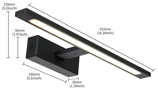 Light Prestige Isla lampă de perete 1x12 W negru GS-LWB-12WBKCCT