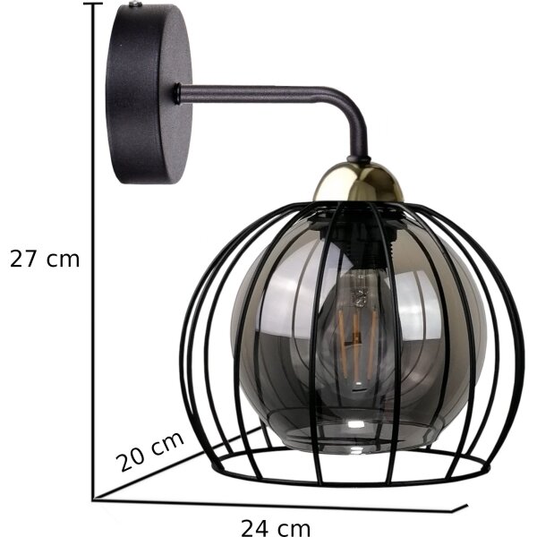 Aplică SOLO BLACK 1xE27/60W/230V black/gold