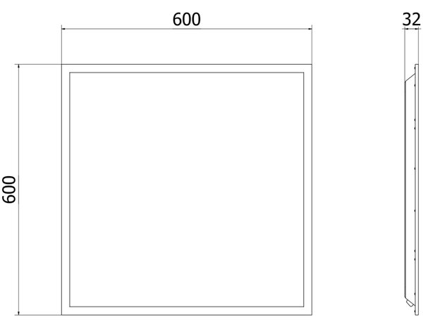 Mexen Brill, panou LED de tavan 60×60 cm, 40 W, alb neutru 4000K, L200-060-060-4040-70
