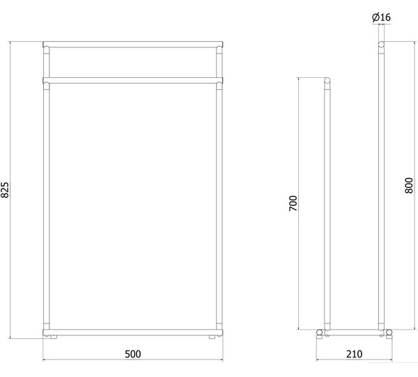 Mexen Loop, suport pentru prosoape, cupru periat, 70A71098-65