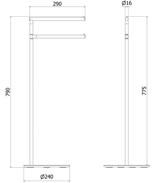 Mexen Loop, suport pentru prosoape, cupru periat, 70A71097-65