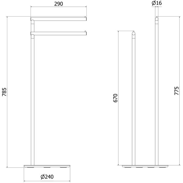 Mexen Loop, suport vertical pentru prosoape, auriu mat, 70A71096-55