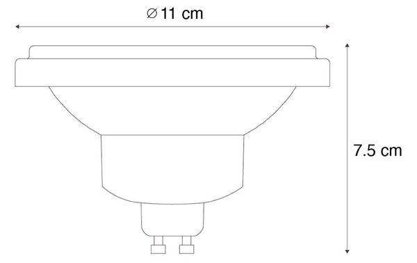 Set de 5 becuri LED inteligente GU10, reglabile, AR111 10W 800 lm 2200 - 6500K