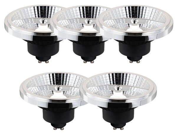 Set de 5 becuri LED inteligente GU10, reglabile, AR111 10W 800 lm 2200 - 6500K