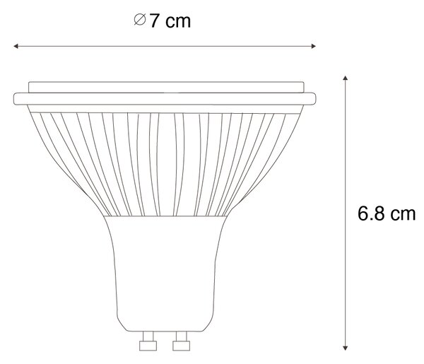 Bec LED GU10 reglabil 70mm 6.5W 600LM 3000K
