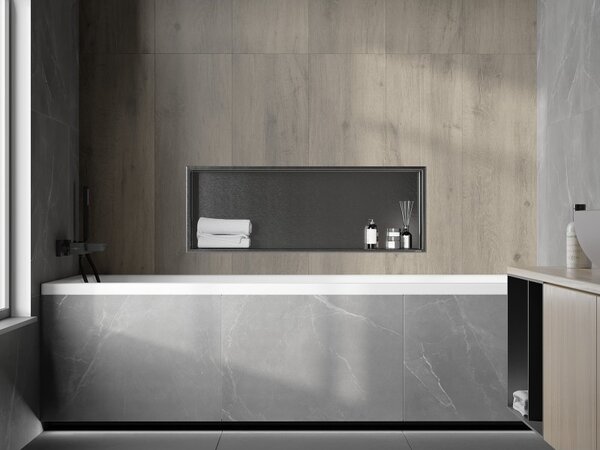 Mexen X-Wall-R, raft încastrat cu flanșă 90 x 30 cm, grafit mat - 19E0903010