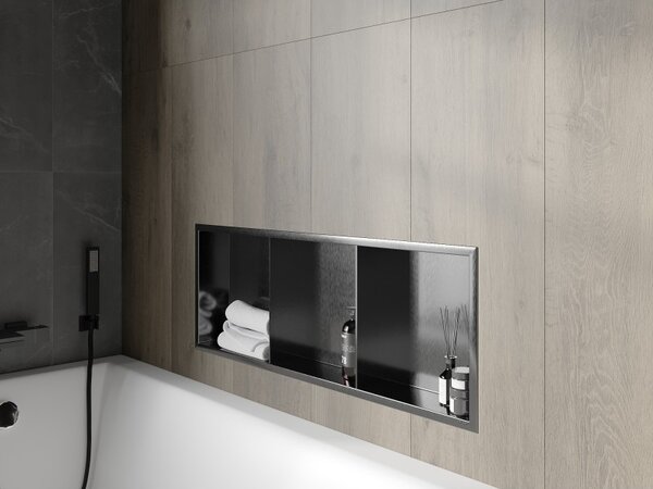 Mexen X-Wall-R, raft încastrat cu flanșă 90 x 30 cm, grafit mat - 19E0903010S