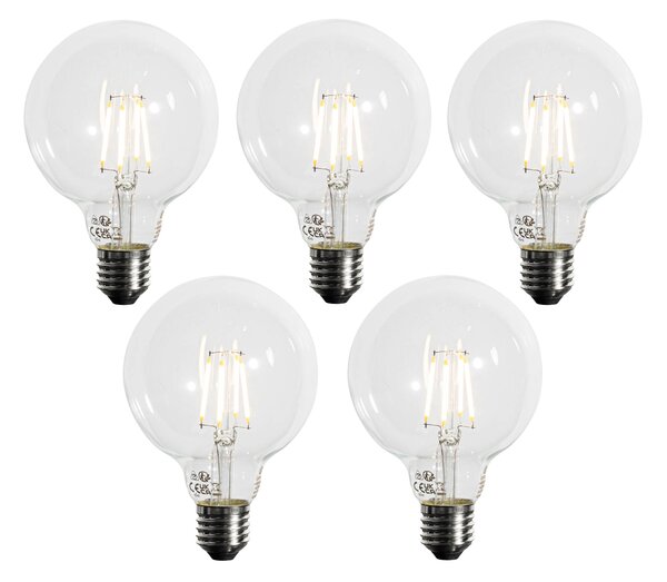 Set 5 becuri Bec LED E27 reglabil în 3 trepte G95 4W 450lm 3000K
