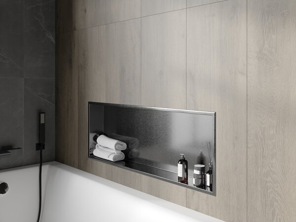 Mexen X-Wall-R, raft încastrat cu flanșă 90 x 30 cm, grafit mat - 19E0903010