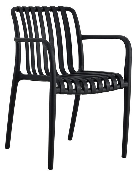 JULIAN negru - scaun modern pentru bucătărie, grădină, cafenea (stivuibil)