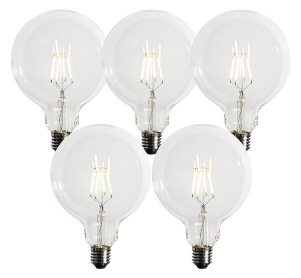 Set de 5 becuri LED E27 reglabile G125 5W 450 lm 3000K