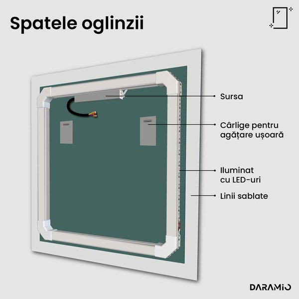 Daramio Oglindă de baie rotundă cu iluminare LED E1