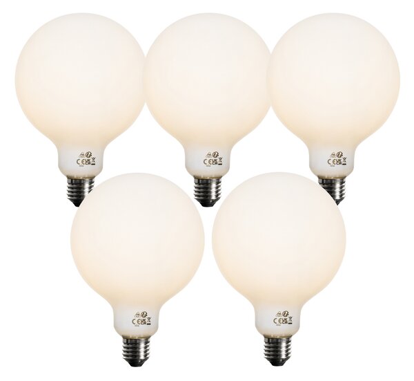 Set 5 becuri Bec LED cu 3 trepte de intensitate reglabilă E27 Opal G125 4W 450lm 3000K