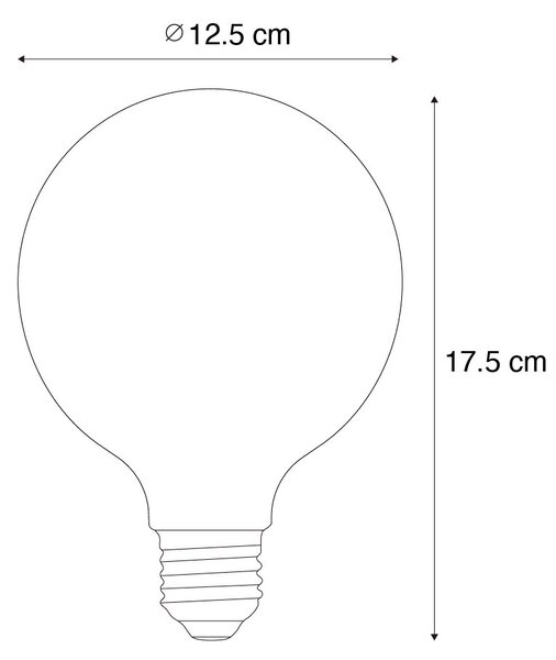 Set 5 becuri Bec LED E27 reglabil opalin G125 5W 450lm 2200K