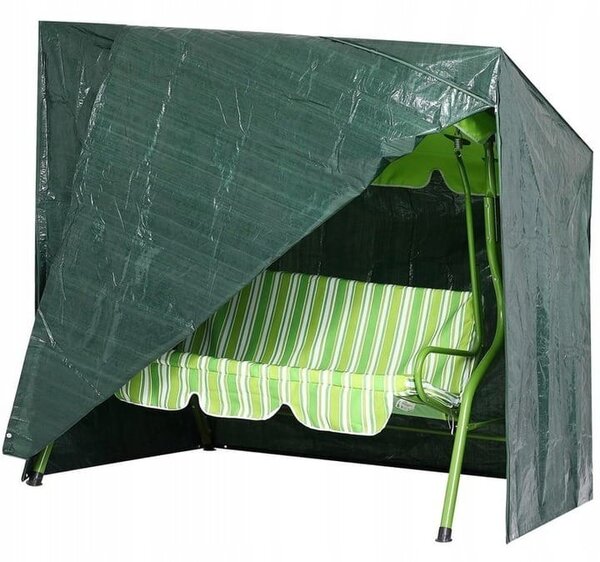 Husa protectie balansoar, leagan, cu fermoar, 215 x 150 x 145 cm, Verde