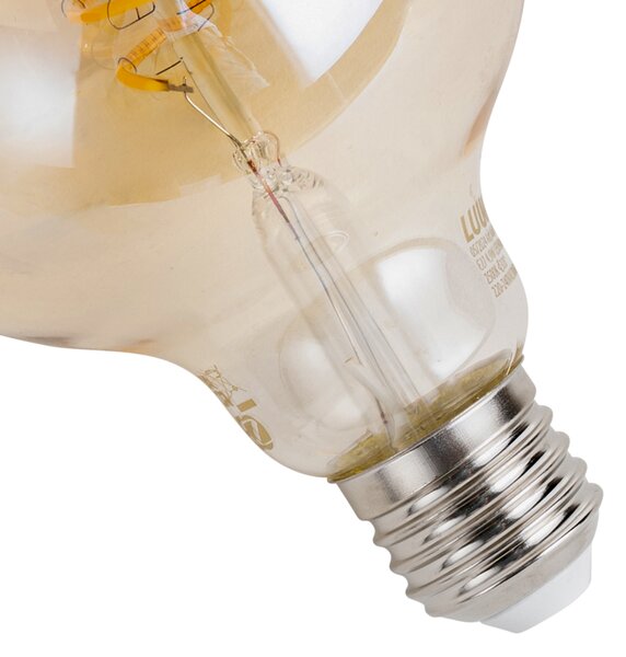 Set de 5 becuri LED inteligente E27, reglabile, G95, chihlimbar, 4,9 W, 320 lm, 2500 K, Zigbee