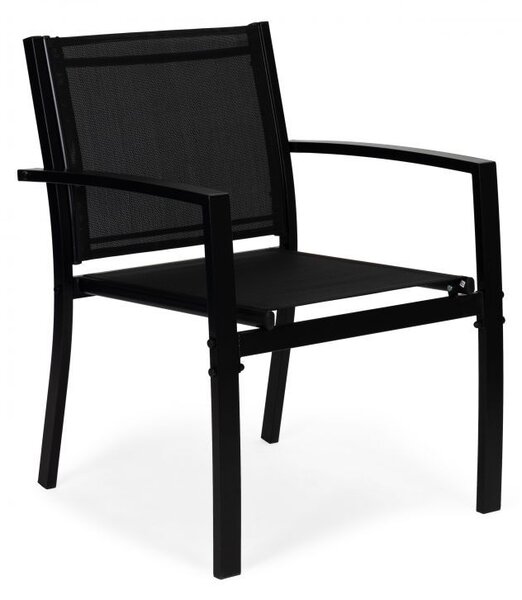 Set masa de gradina, 1 Masa, 1 Banca, 2 Fotolii, Culoare Negru