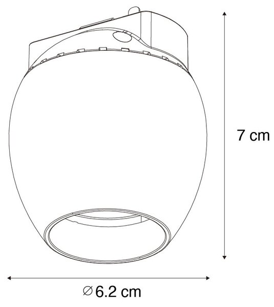 Spot modern negru pentru sistem de șine monofazat 6W 3000K - Magnetic Zagaye