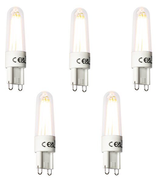 Set 5 becuri Bec LED G9 cu filament 2.5W 240lm 2300K