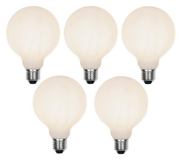 Set 5 becuri E27 Lampă LED reglabilă în 3 trepte G95 sticlă mată 5W 550 lm 2700K