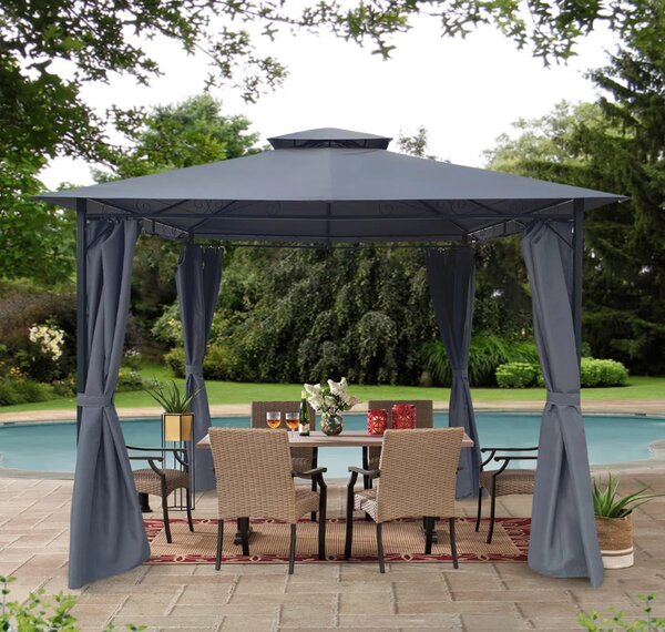 Pavilion De Gradina, Dimensiune 3 x 3 m, Culoare Gri