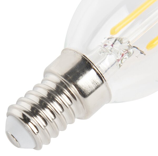 Set de 5 becuri LED cu filament cu lumină de lumânare E14 reglabile 250lm 2700K