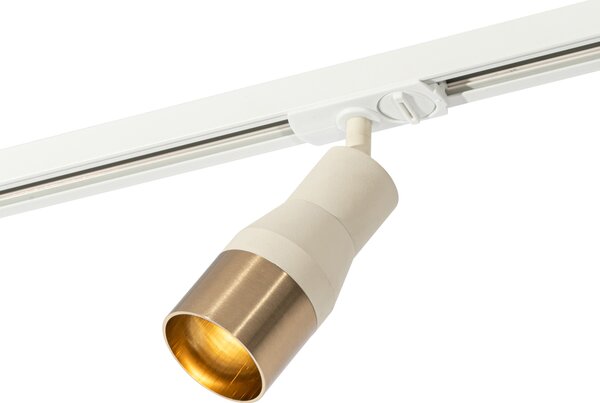 Spot modern bej cu auriu pentru sistem de șine monofazat GU10 50mm - Iconic Kohua