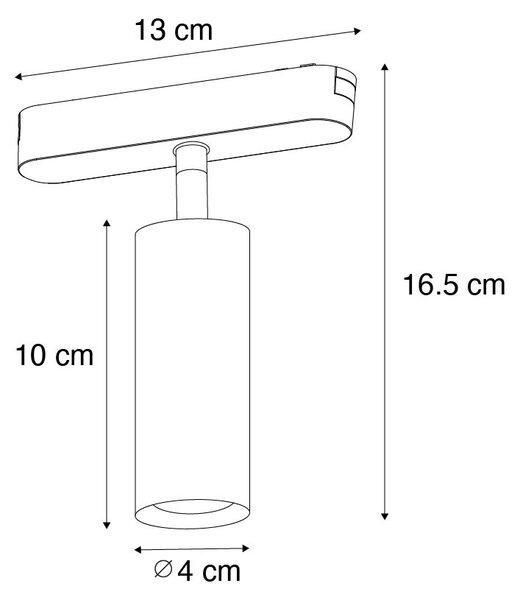 Spot modern negru pentru sistem de șine monofazat 4.5W 3000K - Magnetic Samson
