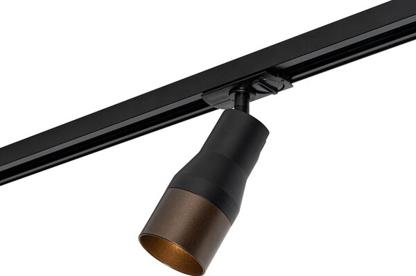 Spot modern negru cu bronz închis pentru sistem de șine monofazat - Iconic Kohua