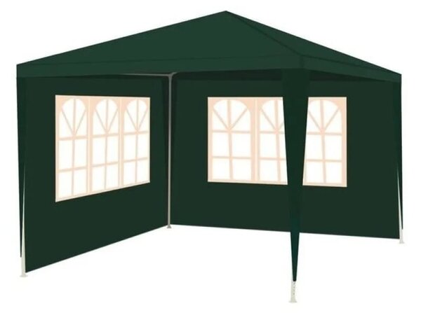 Pavilion gradina, 3x3x2,5 m, cu 2 pereti laterali, verde inchis