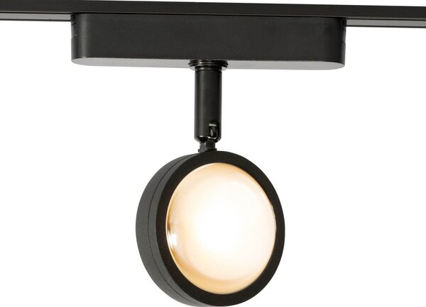Spot modern negru pentru sistem de șine monofazat, cu LED rotativ și înclinabil - Magnetic Lance