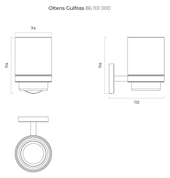 Oltens Gulfoss cană pentru spălat dinți alb-crom 86101000