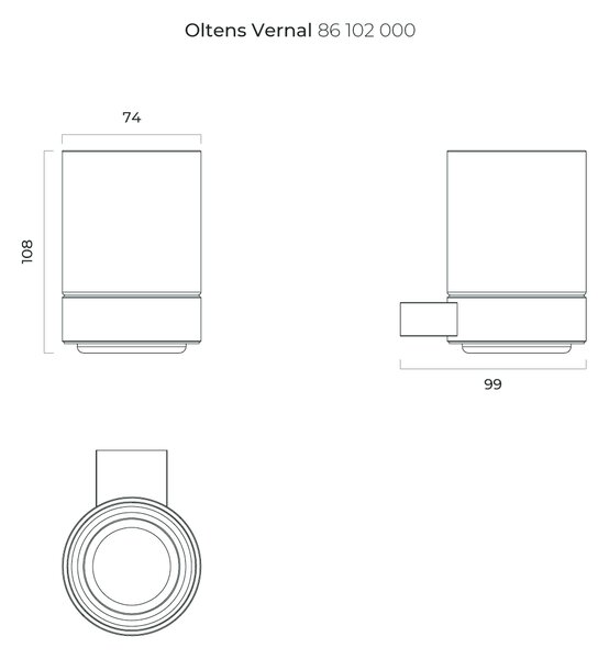 Oltens Vernal cană pentru spălat dinți alb-crom 86102000