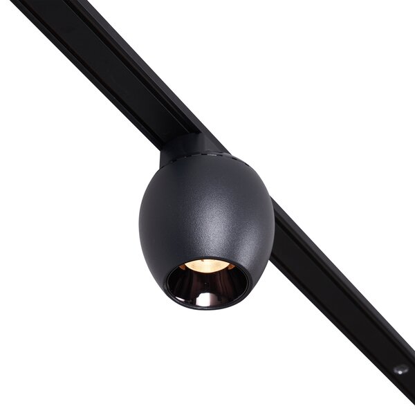 Sistem modern de iluminat pe șine cu 4 spoturi negre monofazate - Magnetic Zagaye