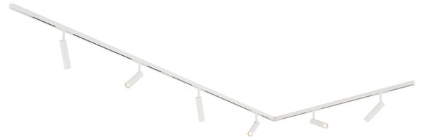 Sistem modern de iluminat pe șine cu 6 spoturi albe monofazate - Slimline Uzzy