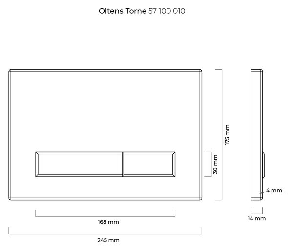 Oltens Torne buton de spălare pentru WC alb/crom 57200010