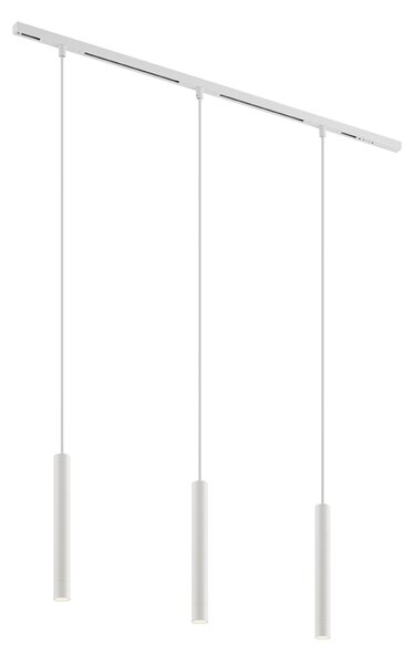 Sistem modern de iluminat pe șine cu 3 pendule albe monofazat - Slimline Keno