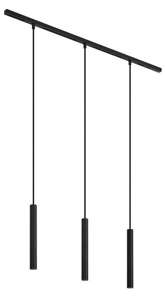 Sistem modern de iluminat pe șine cu 3 pendule negre monofazat - Slimline Keno