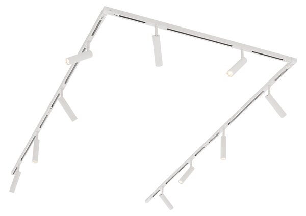 Sistem de iluminat pe șine modern cu 10 spoturi albe monofazate - Slimline Uzzy