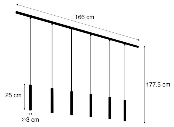 Sistem modern de iluminat pe șine cu 6 pendule bej cu alb, monofazat - Slimline Keno