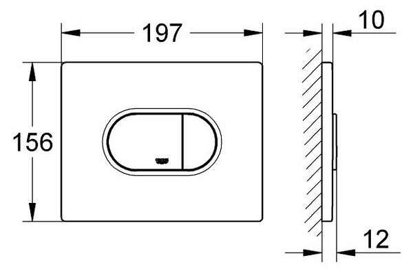 Grohe Arena buton de spălare pentru WC StarLight Chrome 38858000